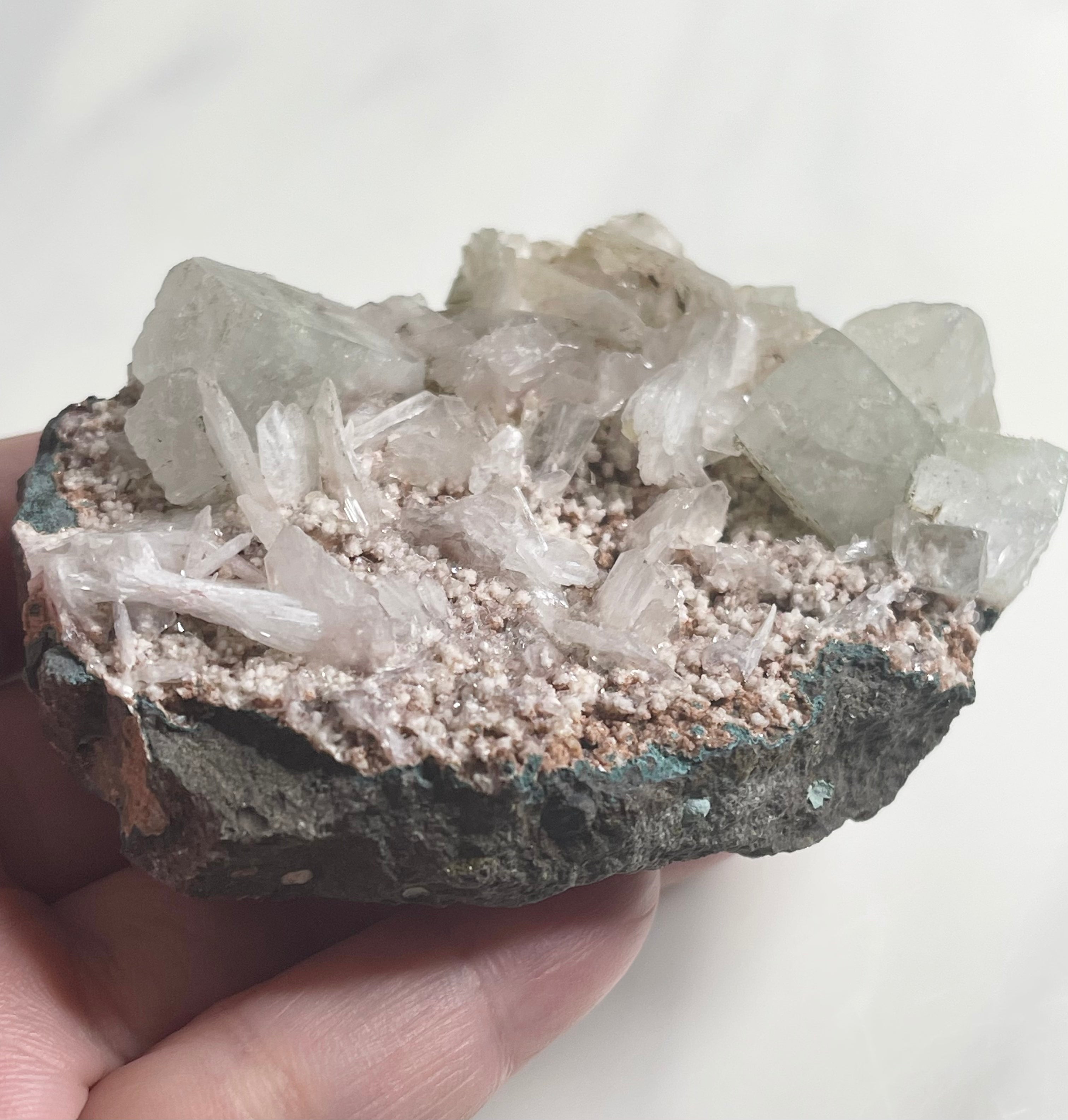 Apophyllite on Stilbite